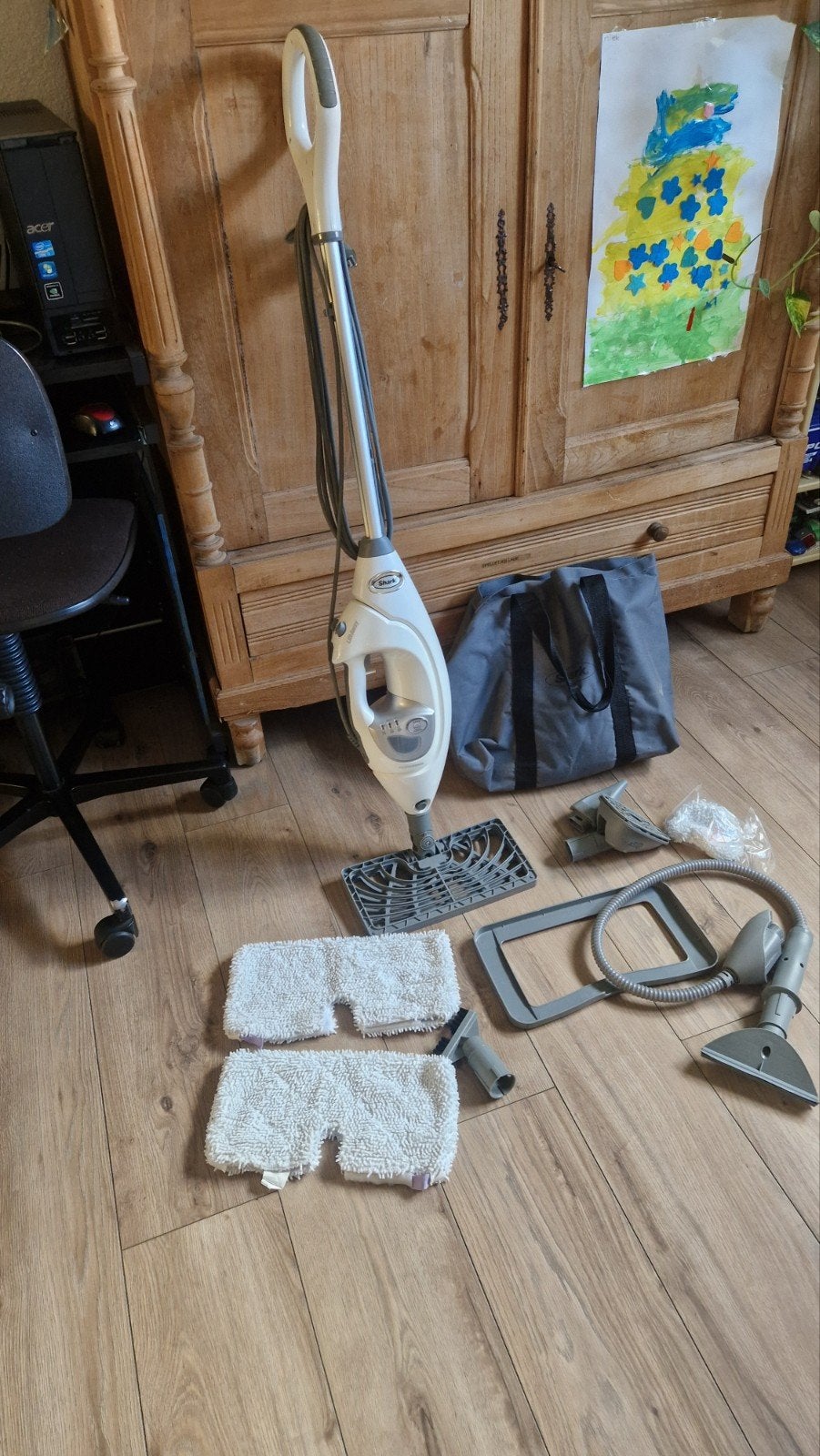 Shark Stoomreiniger met accessoires, Witgoed en Apparatuur, Ophalen, Zo goed als nieuw, Stoomreiniger