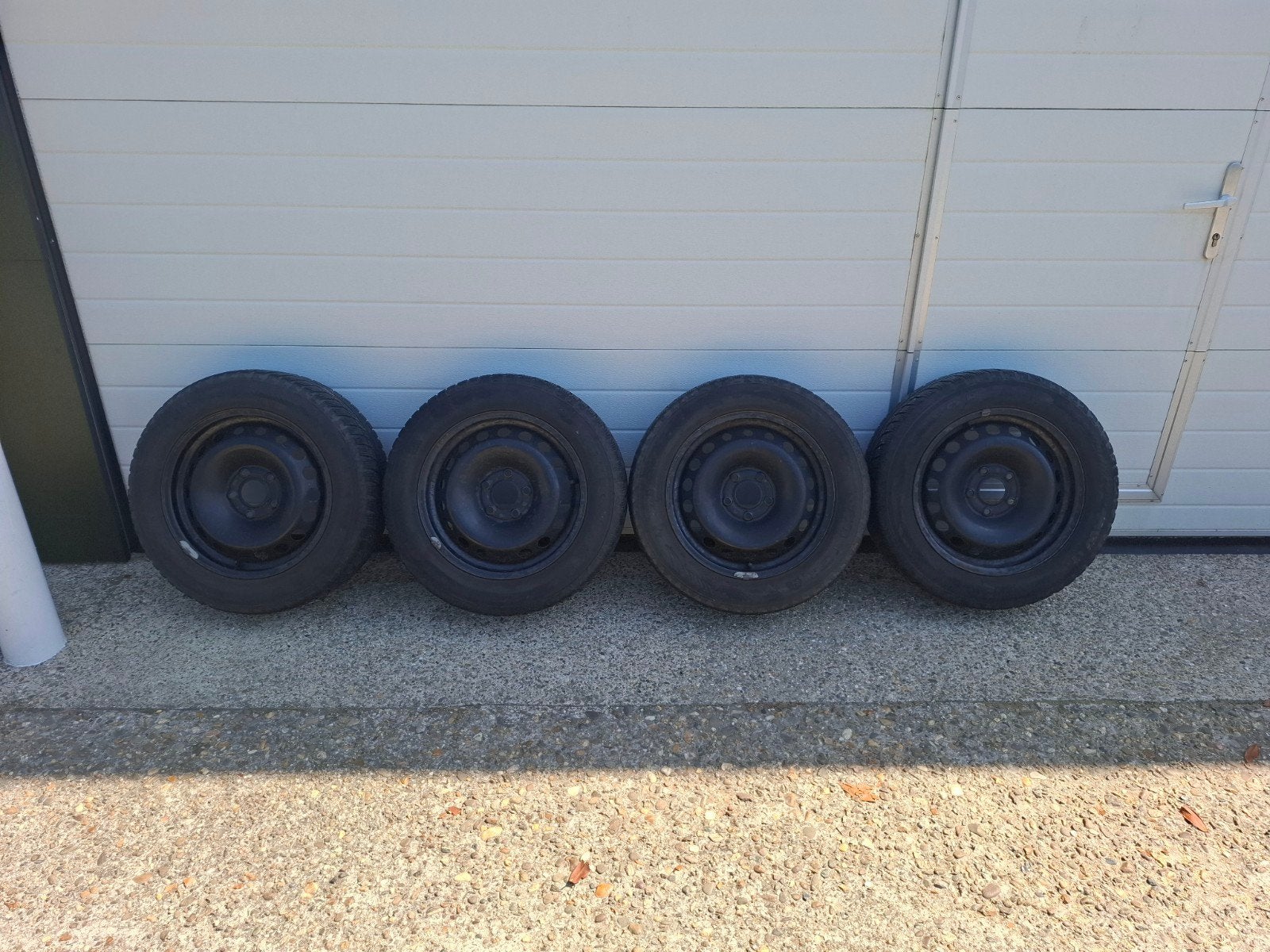 Set stalen velgen met winterbanden renault scenic 205 60 16, Ophalen, Gebruikt, 16 inch, Banden en Velgen
