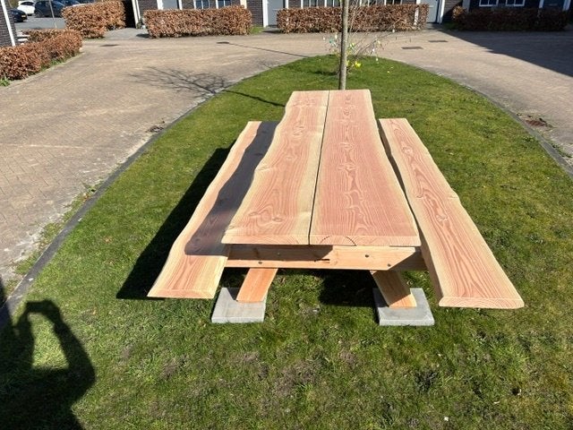 Picknicktafel 2,5 meter, Tuin en Terras, Ophalen of Verzenden, Nieuw, Rechthoekig, Hout