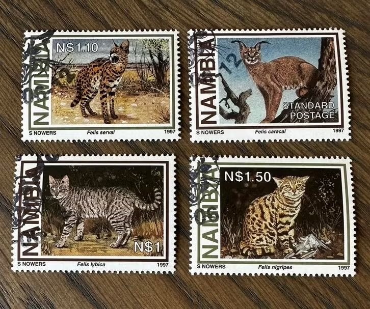 Namibië 1997 - Gestempeld katachtigen dieren, Ophalen of Verzenden, Gestempeld