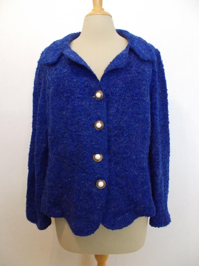 Chique kobalt/koningsblauw wol mix jasje/vest! 40, Ophalen of Verzenden, Zo goed als nieuw, Maat 38/40 (M), Blauw
