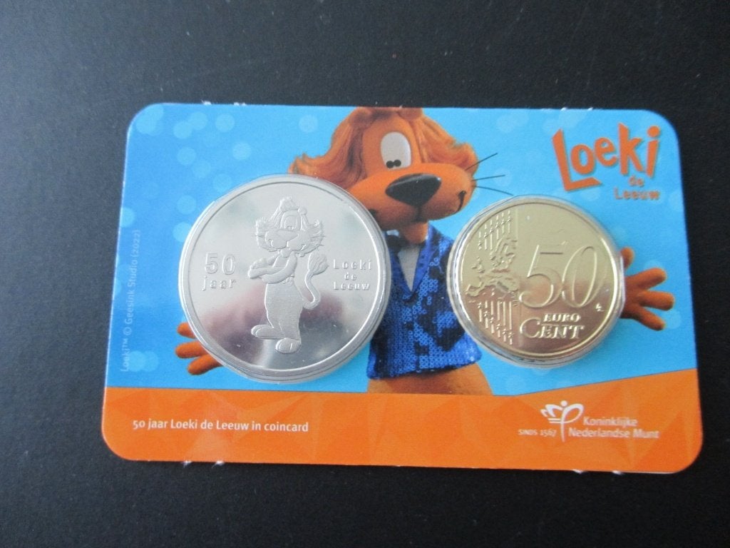 Coincard 50 jaar Loeki de Leeuw 2022, Ophalen of Verzenden, Koningin Beatrix, Euro's, Setje