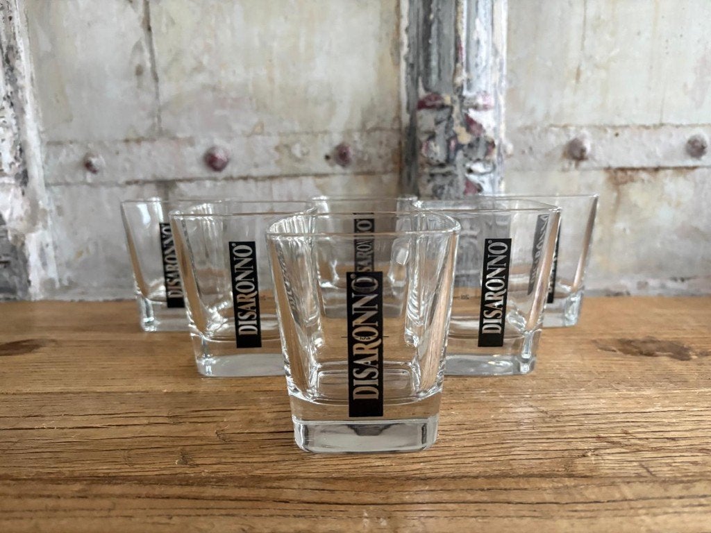 Glas Amaretto Disaronno  - cube tumbler - set van 6, Verzamelen, Ophalen of Verzenden, Nieuw, Overige typen
