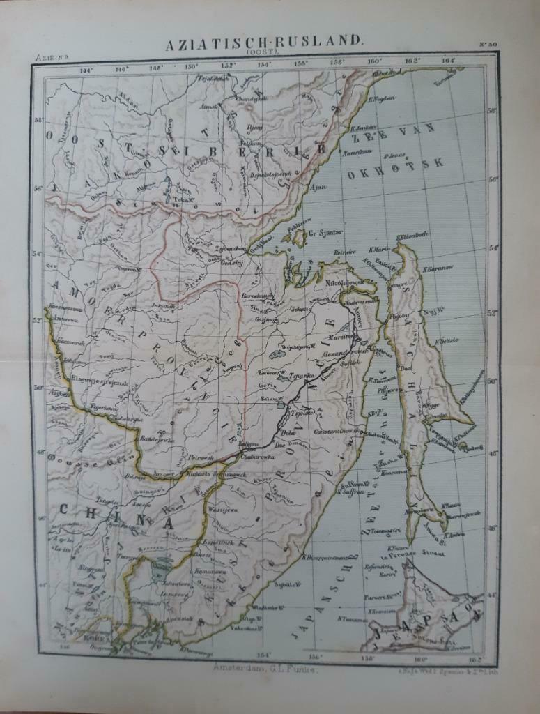 50 / Litho uit 1882 van J. Kuyper Oost Rusland, Ophalen of Verzenden