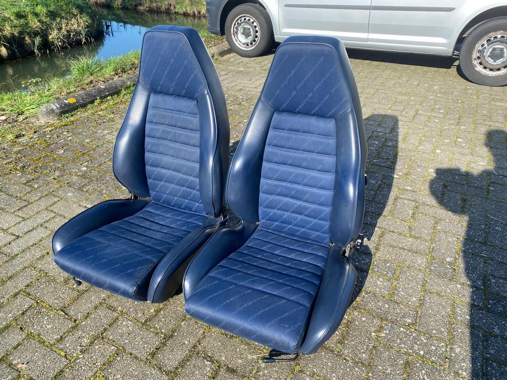 Porsche 911 sport stoelen + interieur blauw, Ophalen, Gebruikt, Porsche