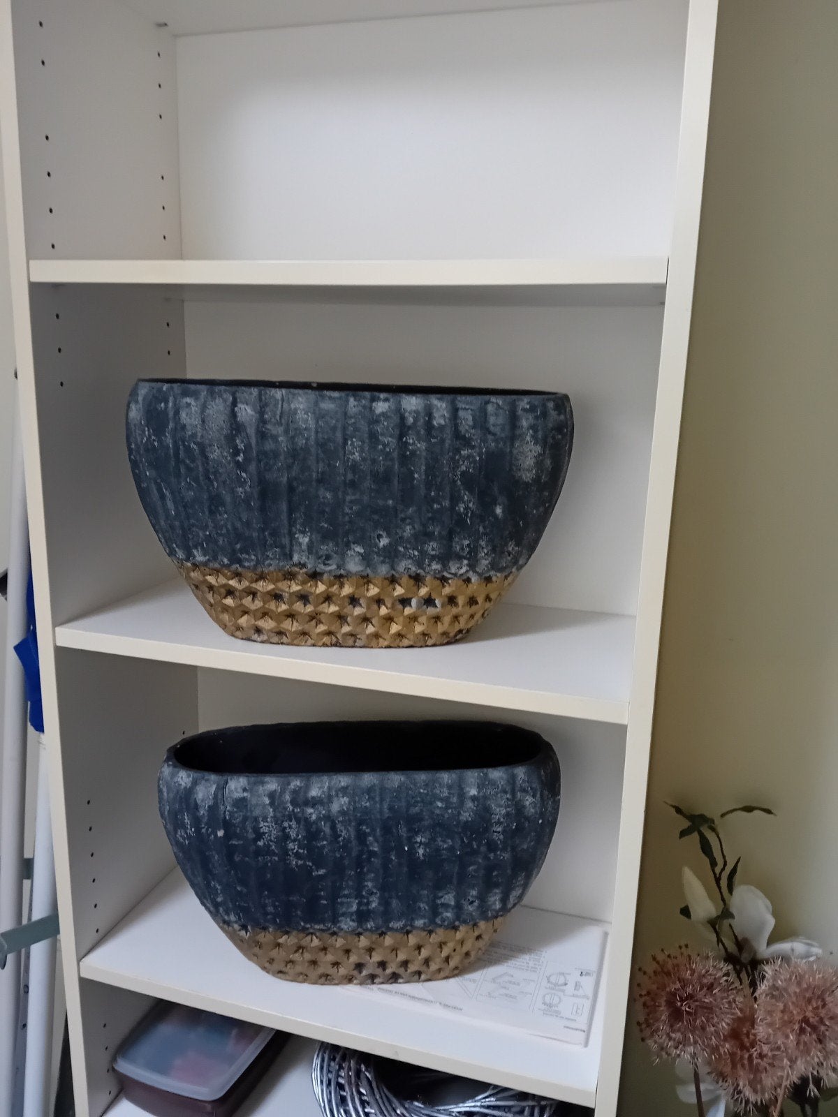 Set van 2 decoratieve bloempotten, Ophalen, Overige materialen, Zo goed als nieuw, Minder dan 40 cm