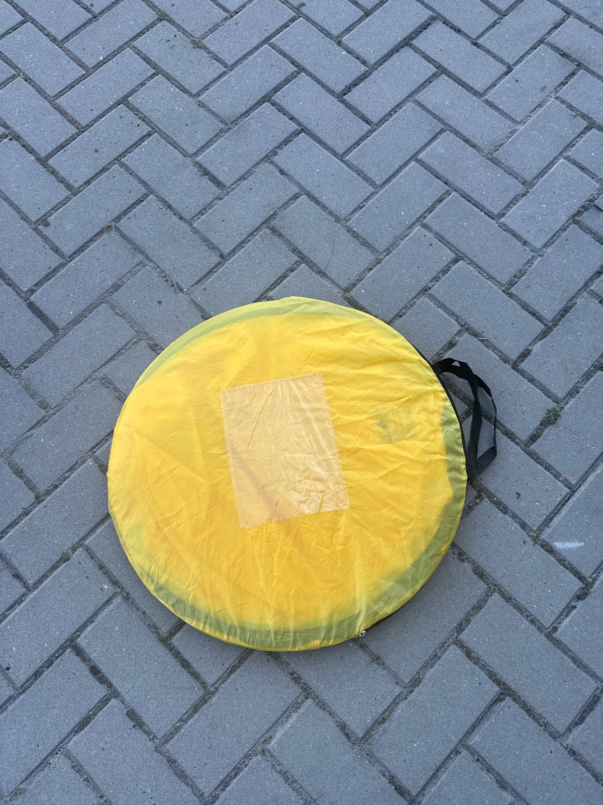 Pop-up strandtent geel - snel op te zetten, Caravans en Kamperen, Ophalen of Verzenden, Gebruikt, Tot en met 2
