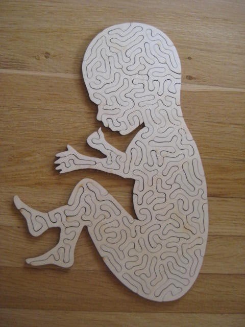 Kaboomlaser houten puzzel afbeelding baby kraamcadeau,ZGAN, Ophalen of Verzenden, Zo goed als nieuw