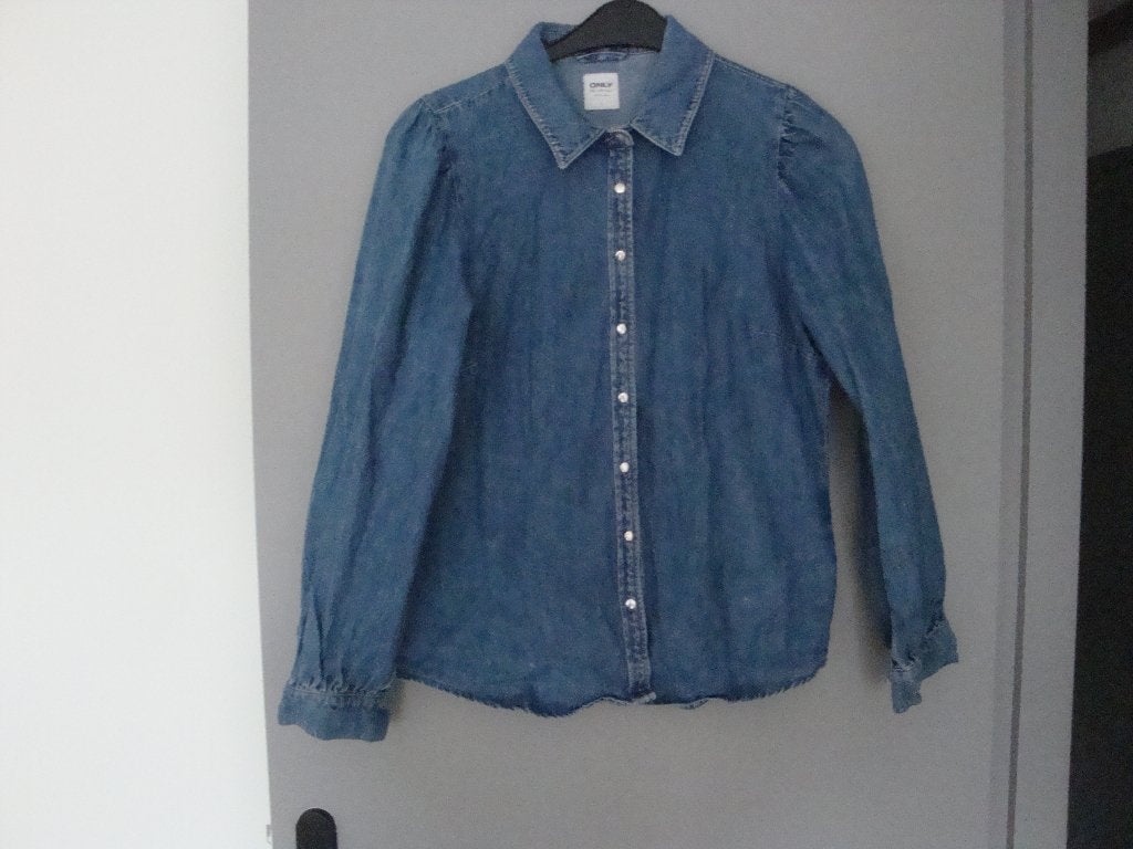 Maat L. Blauwe ONLY spijker blouse., Only, Blauw, Maat 42/44 (L), Ophalen of Verzenden