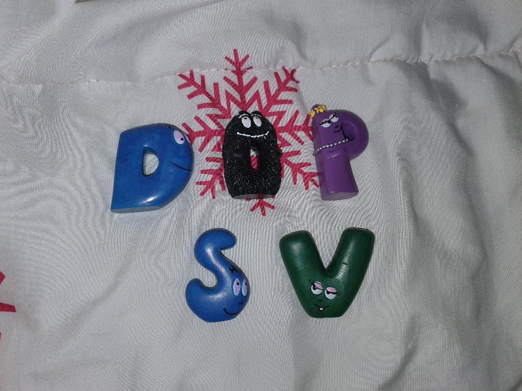 barbabapapa 5 letters die geen magneten zijn, Ophalen of Verzenden, Zo goed als nieuw