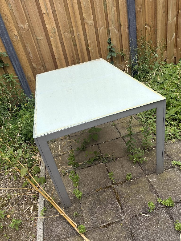 Gratis Glazen Tuin Tafel, Ophalen, Gebruikt, 100 tot 150 cm, 50 tot 100 cm