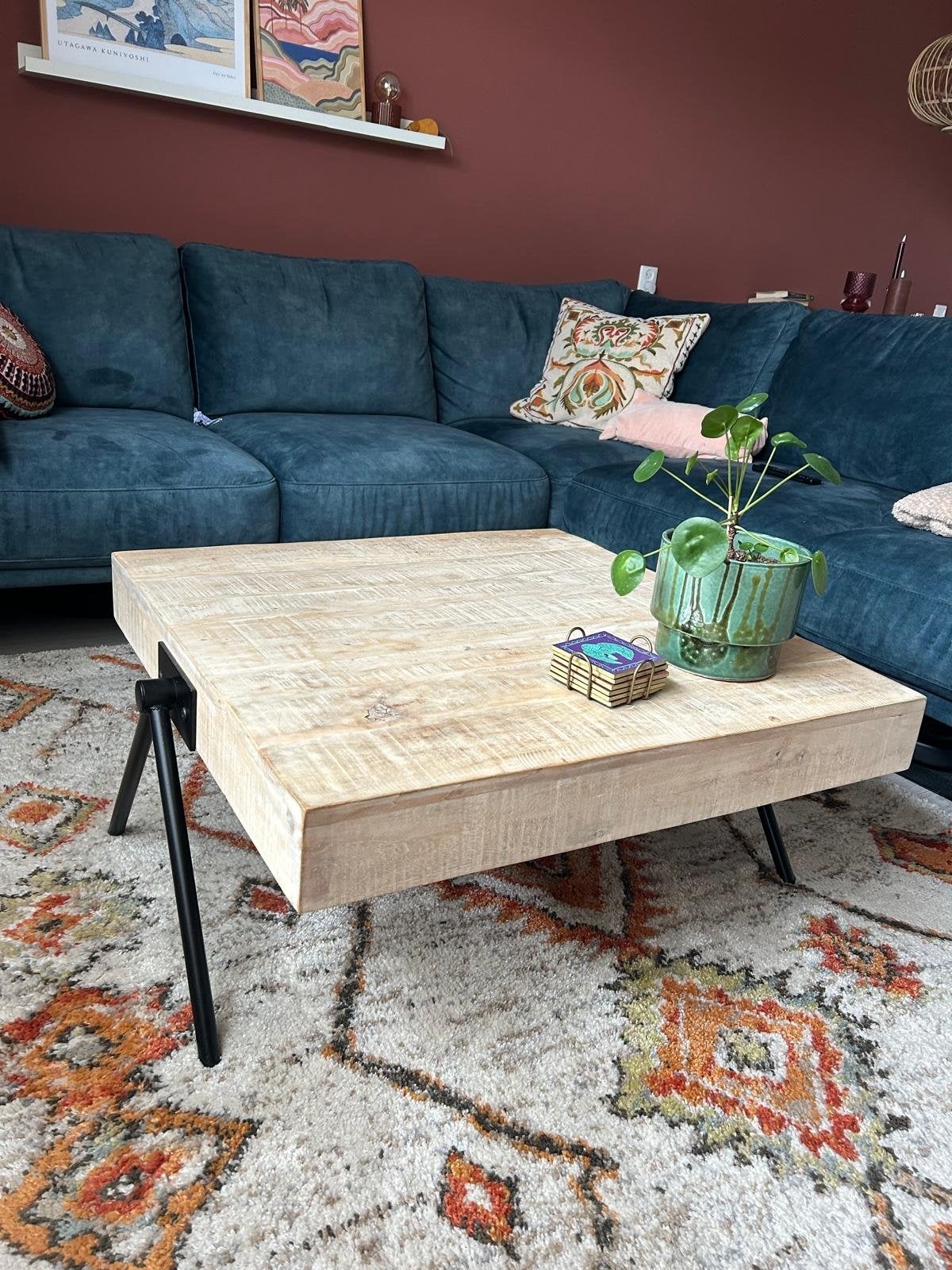Salontafel 80x80 cm, Ophalen, 50 – 75, Gebruikt, 50 tot 100 cm