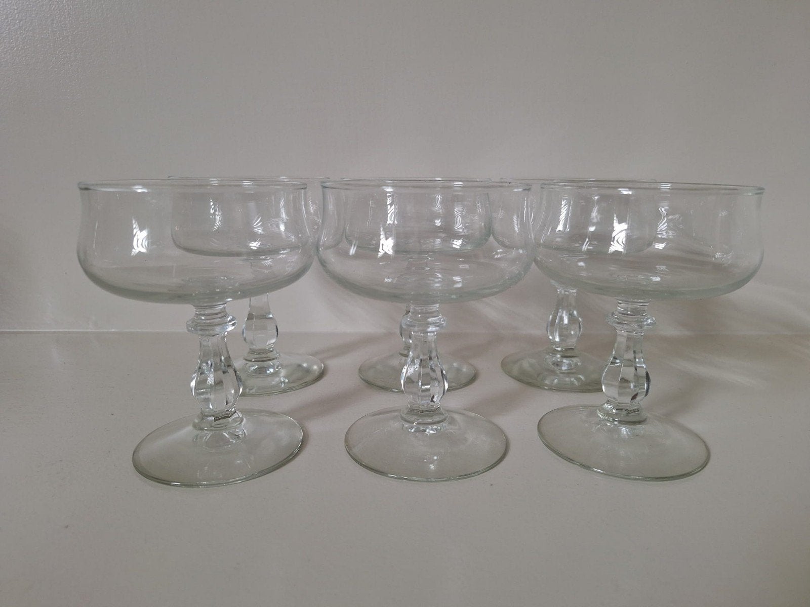 Set van 6 vintage coupe glazen, Ophalen of Verzenden
