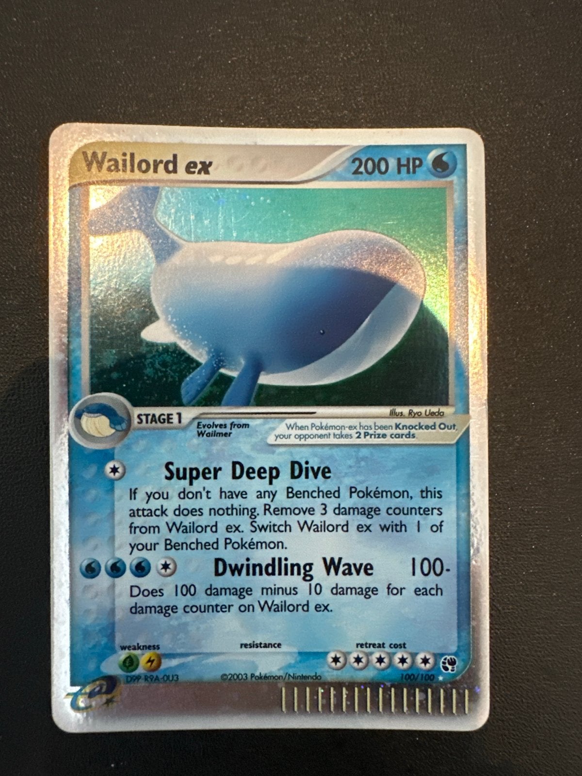 Wailord ex - Sandstorm Pokemon Kaart, Ophalen of Verzenden, Gebruikt, Losse kaart, Foil