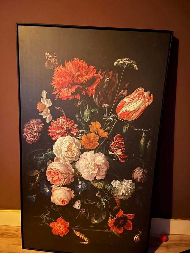 2x Schilderij met bloemenstilleven, Antiek en Kunst, Kunst | Schilderijen | Klassiek, Ophalen