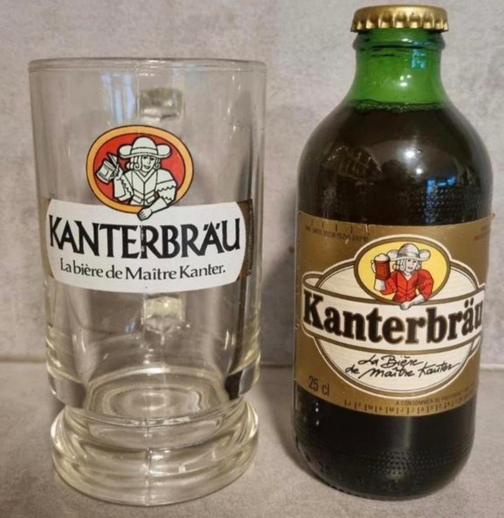 Kanterbräu + Glas - 25cl - tht '87-'89 - Sèvres, Frankrijk, Ophalen of Verzenden, Zo goed als nieuw, Glas of Glazen, Overige merken
