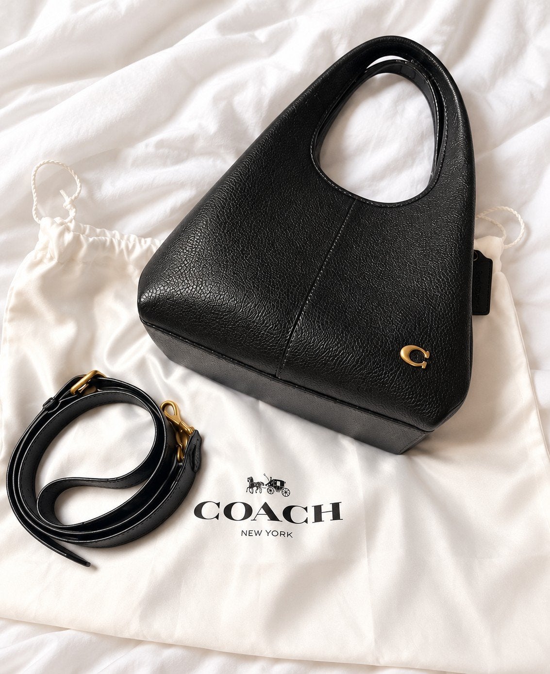 Coach Lana 23 - Zwart Leer, Sieraden, Tassen en Uiterlijk, Ophalen of Verzenden, Nieuw, Zwart, Handtas
