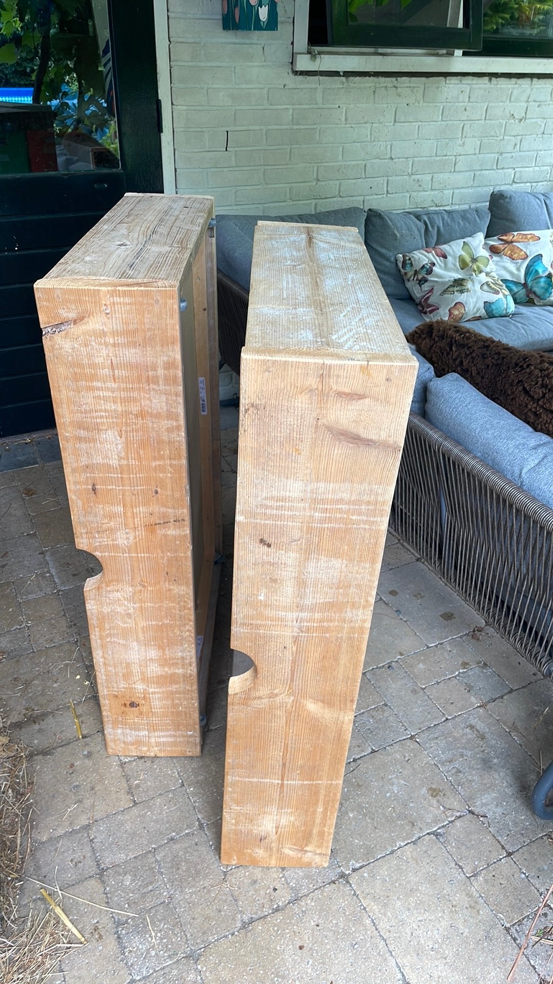 Bedlades 2x stijgerhout, Huis en Inrichting, Ophalen, Zo goed als nieuw, Eenpersoons, Hout