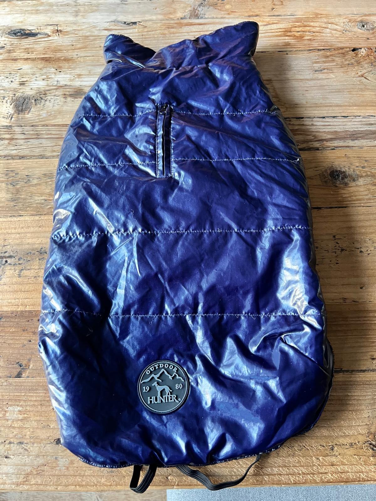 Paarse metallic hondenwinterjas maat 48, Ophalen of Verzenden, Gebruikt, Hondenjas, Elastische pasvorm