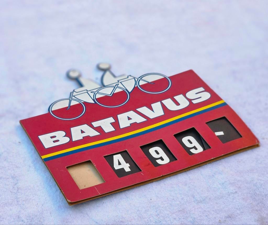 Batavus fiets prijskaartje Vintage rijwielen, Ophalen of Verzenden, Gebruikt