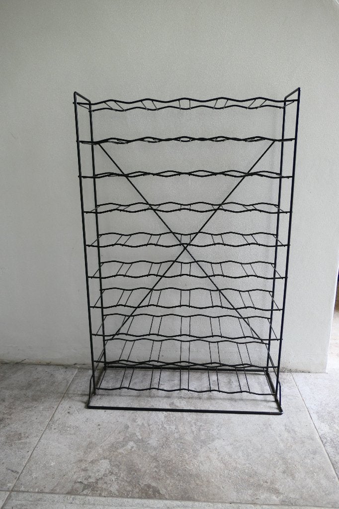 Vintage Tomado wijnrek 60 wijnflessen zwart draadstaal., Huis en Inrichting, Woonaccessoires | Wijnrekken, Ophalen, Zo goed als nieuw