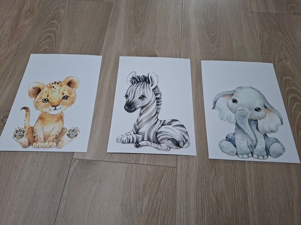 Als NIEUW 3x kind A4 poster dieren, Rechthoekig Staand, A4 of kleiner, Ophalen of Verzenden, Zo goed als nieuw