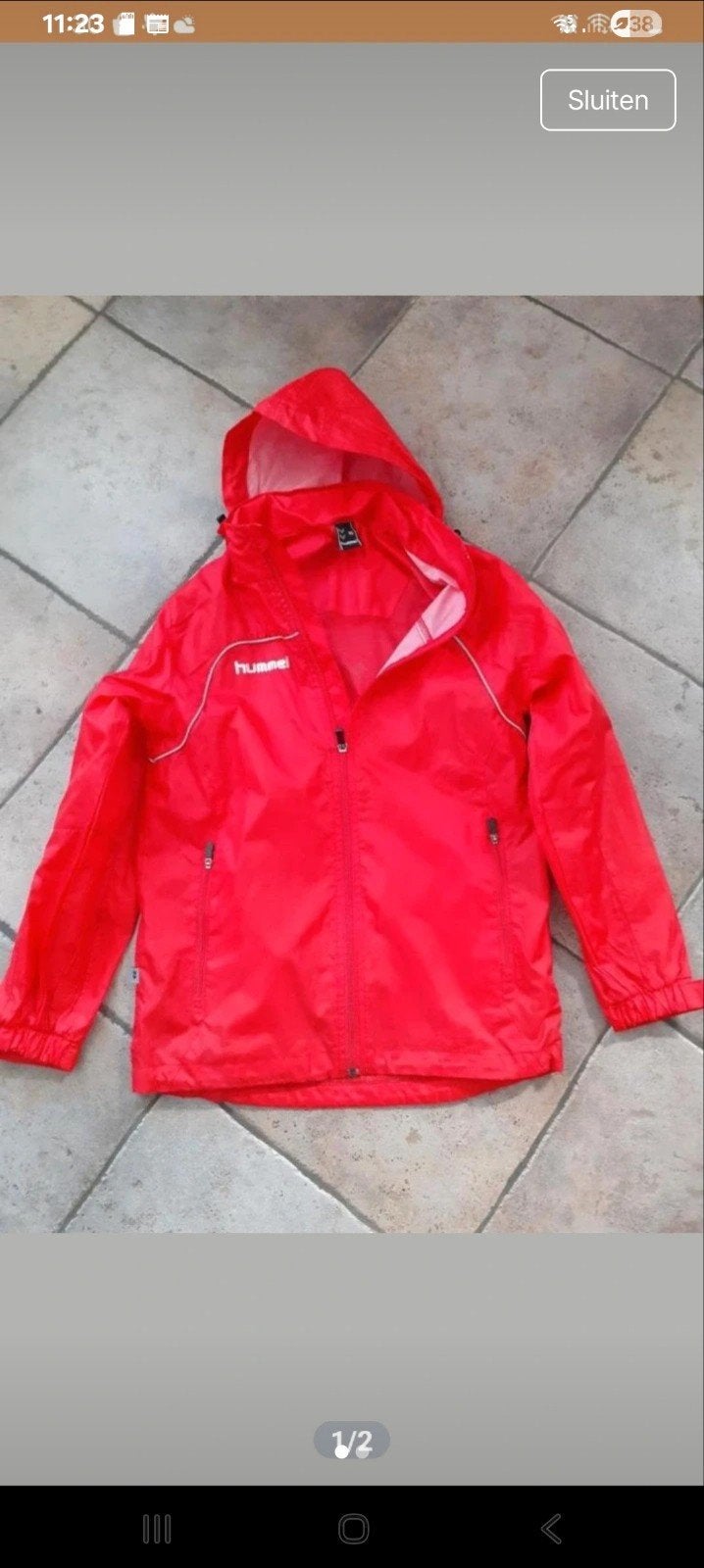 Dun sport Hummel windjack maat 152, Gebruikt, Jongen of Meisje, Sport- of Zwemkleding, Ophalen of Verzenden