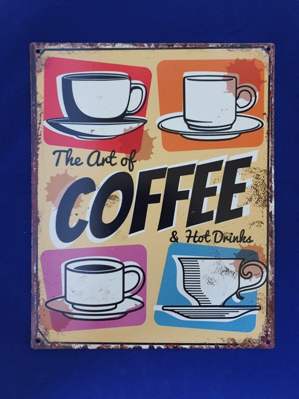 Metaal, wandbord, coffee, koffie, Ophalen of Verzenden, Nieuw, Metaal, Decoratieobject