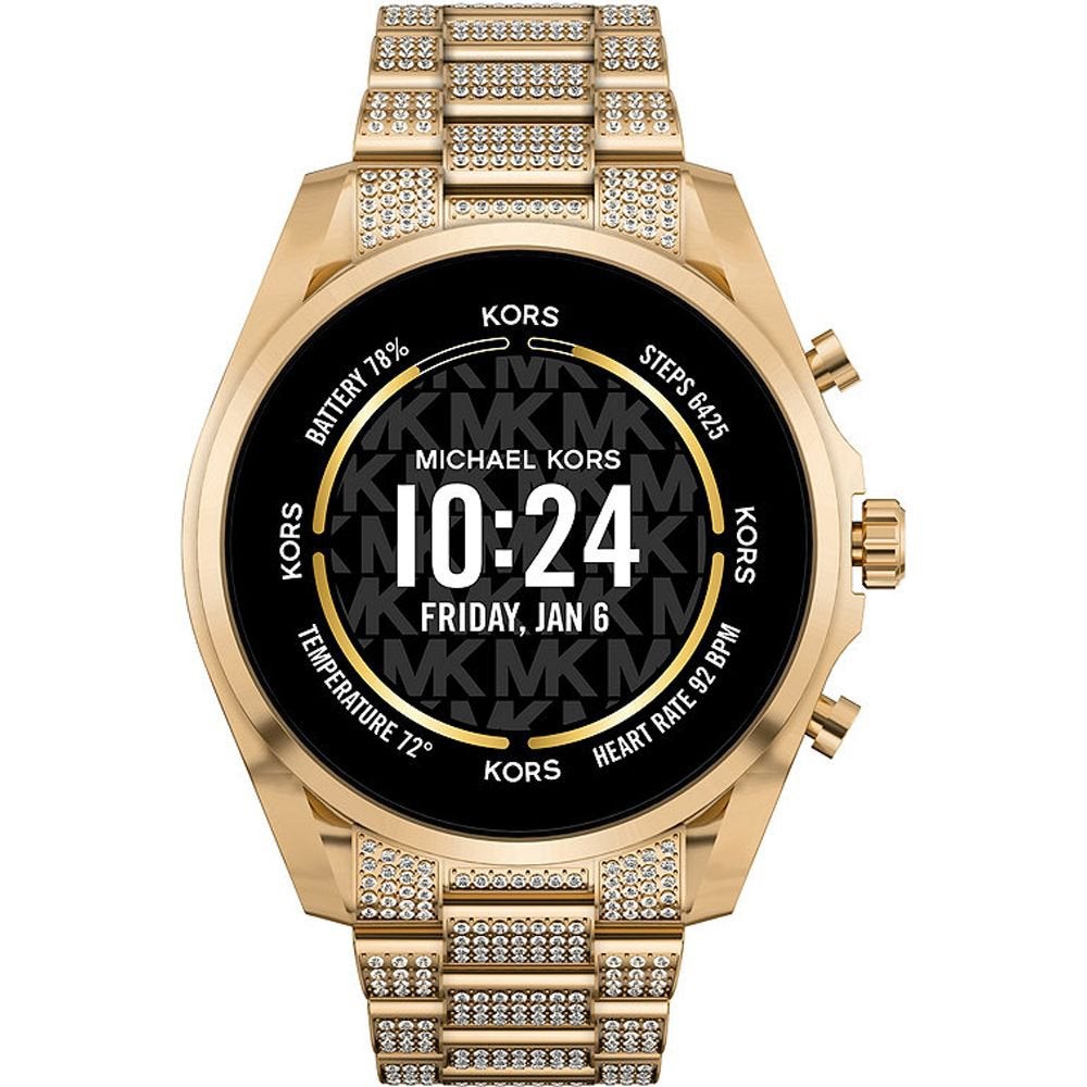Michael Kors horloge smartwatch Gen 6 Bradshaw Gold, Verzenden, Geel, Zo goed als nieuw, Waterdicht