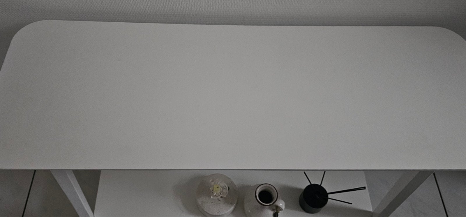 Witte console-/sidetable met extra plank - Zo goed als nieuw, Ophalen, Overige materialen, 100 tot 150 cm, Zo goed als nieuw