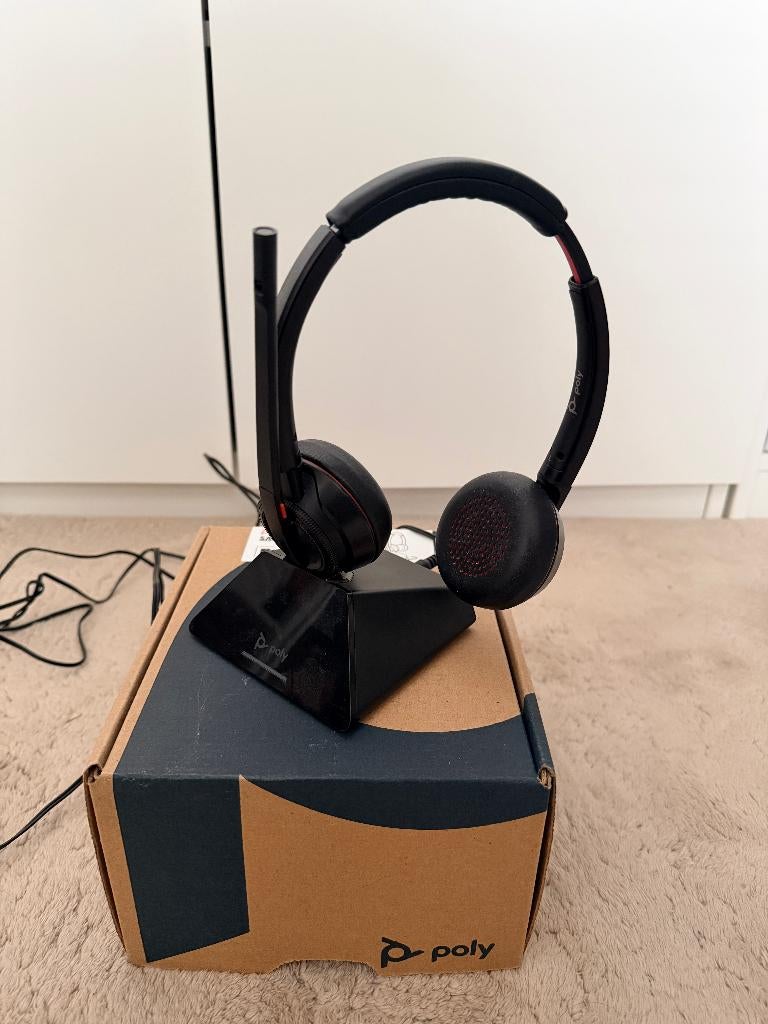 Plantronics Poly Savi 8220 UC Draadloze Headset, Computers en Software, Mute-functie, Plantronics, Ophalen of Verzenden, Zo goed als nieuw