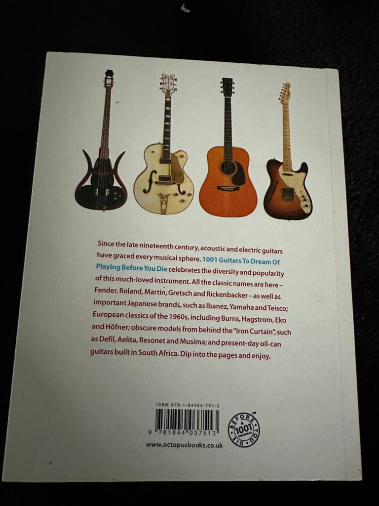 1001 Guitars To Dream Of Playing Before You Die Boek, Ophalen of Verzenden, Zo goed als nieuw