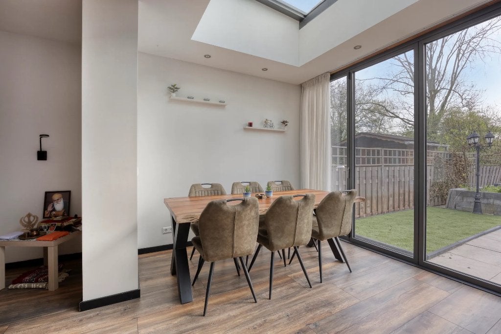 Eettafel, Huis en Inrichting, Tafels | Eettafels, Ophalen, Teakhout, 50 tot 100 cm, Zo goed als nieuw