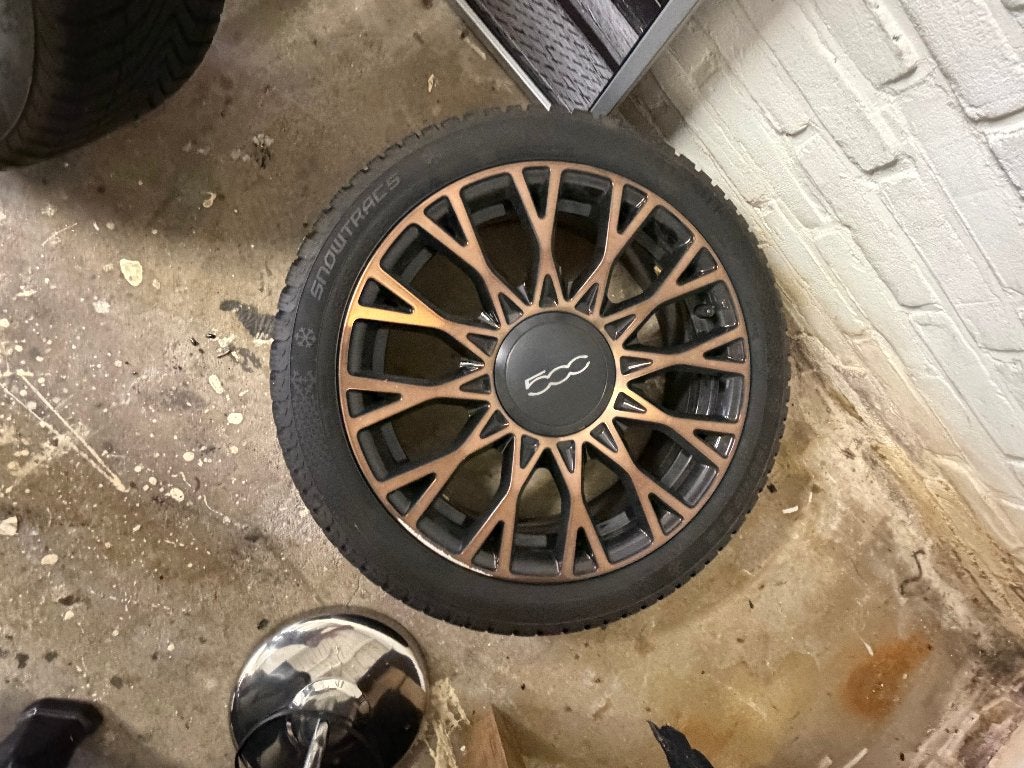 Fiat 500 velgen met winterbanden, Auto-onderdelen, Banden en Velgen, Ophalen, Overige, Gebruikt, 16 inch