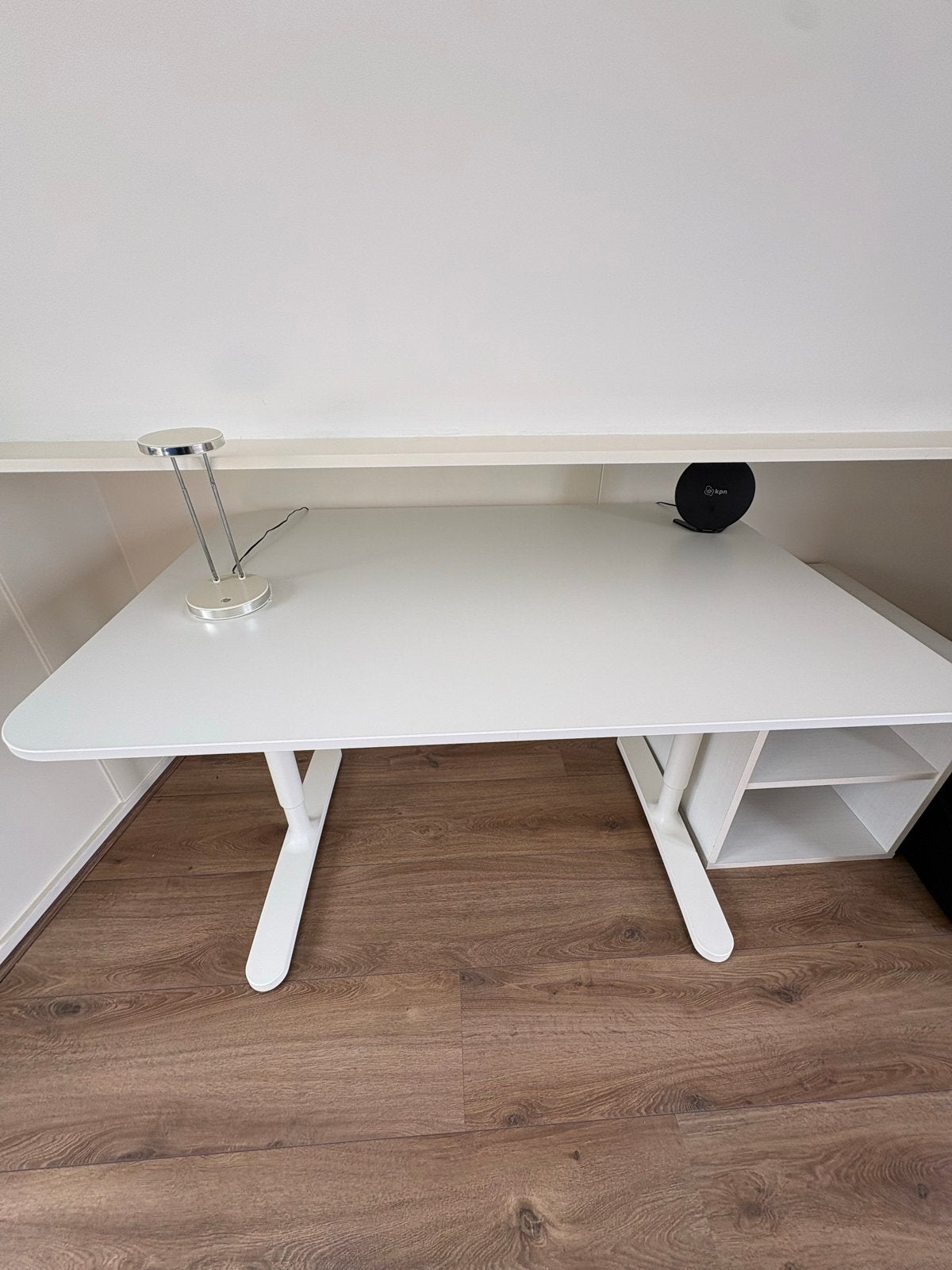 Desk ikea BEKANT white 120x80, Huis en Inrichting, Ophalen, Spaanplaat of MDF, In hoogte verstelbaar, Zo goed als nieuw