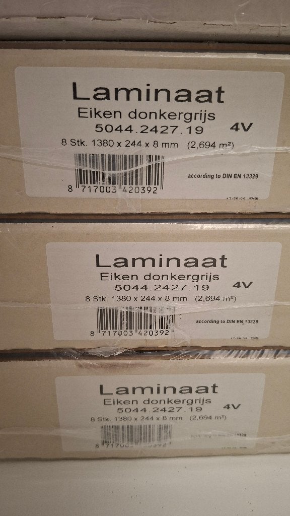 Mooie click laminaat vloer 10m2 Carpet Right Donker grijs, Ophalen, ., ., Overige typen