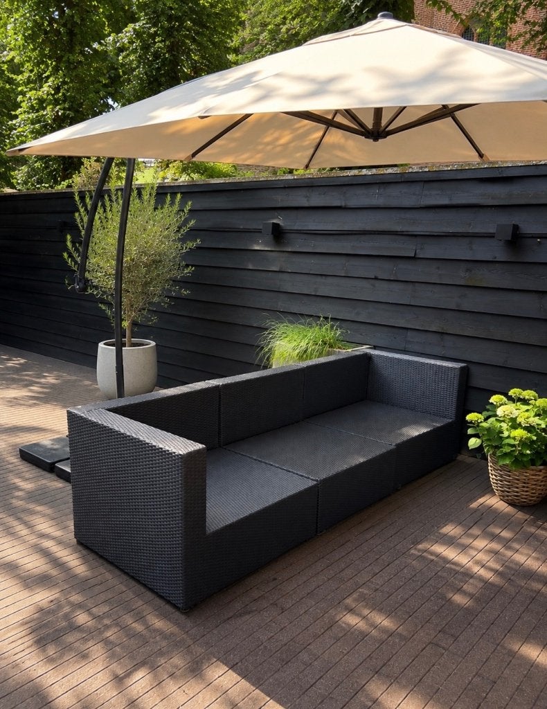 Wicker loungebank, Tuin en Terras, Ophalen, Gebruikt, 3 zitplaatsen, Loungeset