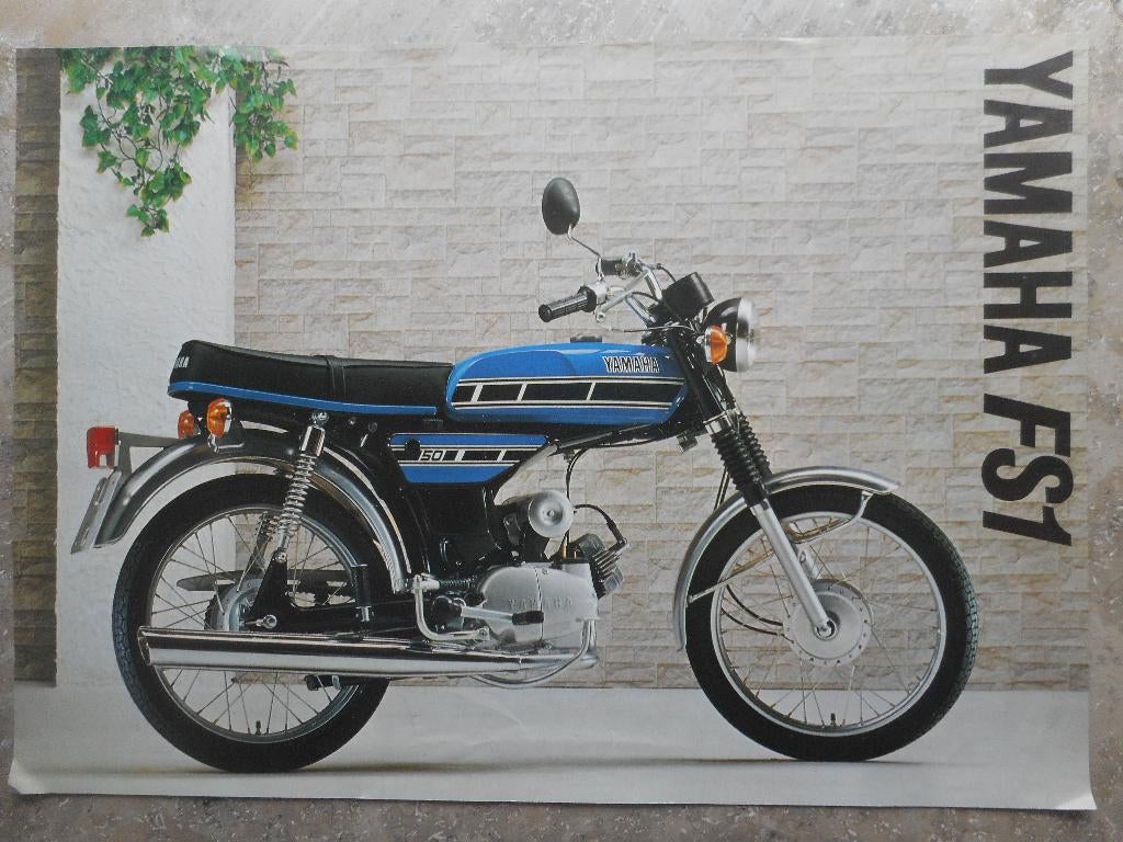 Yamaha FS1 - NL folder - 1977 (A4 formaat), Fietsen en Brommers, Ophalen of Verzenden, Gebruikt, Overige typen, Yamaha