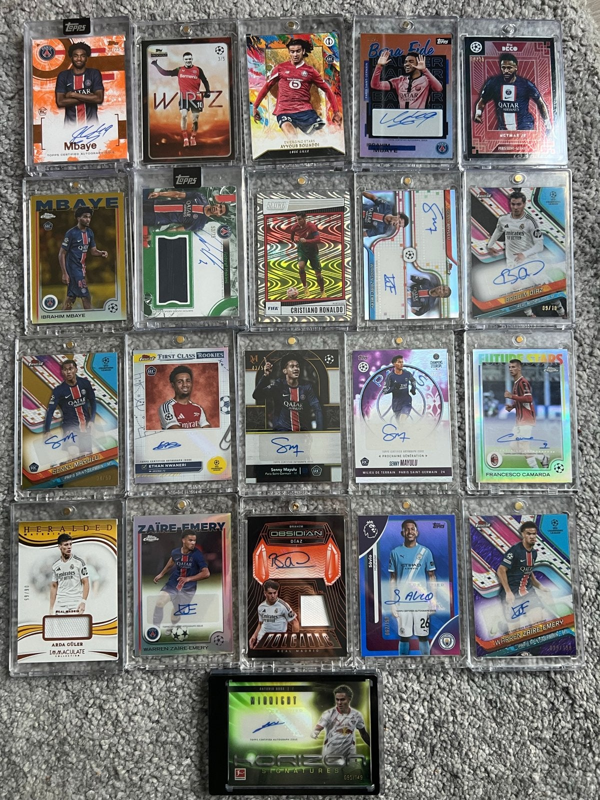 21x -Topps,Panini-Neymar,Ronaldo,Mbappe,Bouaddi,Hakimi,Mbaye, Ophalen, Zo goed als nieuw