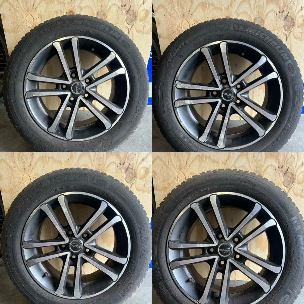 16 inch Rosso velgen met Michelin winterbanden 205/60, Ophalen, Gebruikt, 16 inch, Banden en Velgen