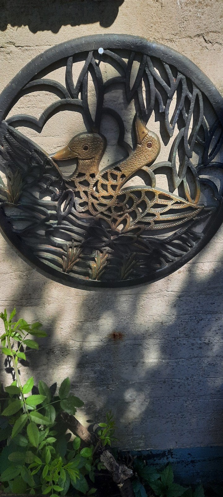 Decoratieve metalen wanddecoratie met eenden, Ophalen of Verzenden, Nieuw, Metaal, Dierenbeeld