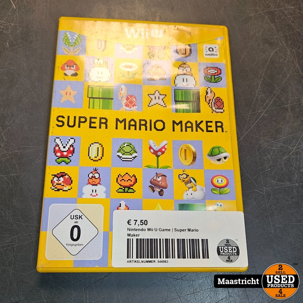 Nintendo Wii U Game | Super Mario Maker, Nintendo, Gebruikt, Support@nintendo.com, 11-1 Hokotate-cho, Kamitoba, Minami-ku
Kyoto 601-8501
Japan