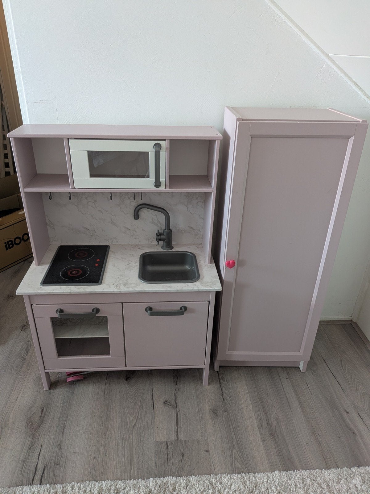 Ikea Duktig keukentje opgeknapt paars/roze marmer, Ophalen, Gebruikt, Meisje