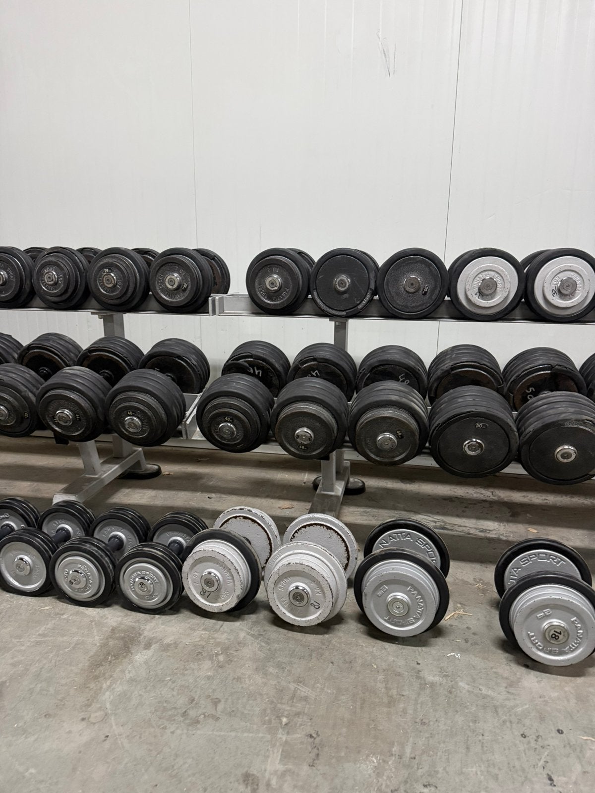 Panatta 4 t/m 60 kg dumbells / gewichten / dumbellrek / gym, Ophalen, Benen, Gebruikt, Onbekend
