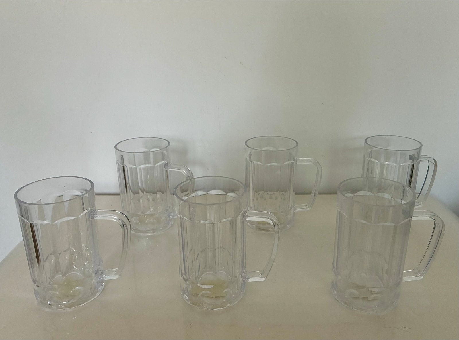 Set van 6 grote bierpullen - Transparant kunststof, Ophalen of Verzenden, Zo goed als nieuw, Pul(len), Overige merken
