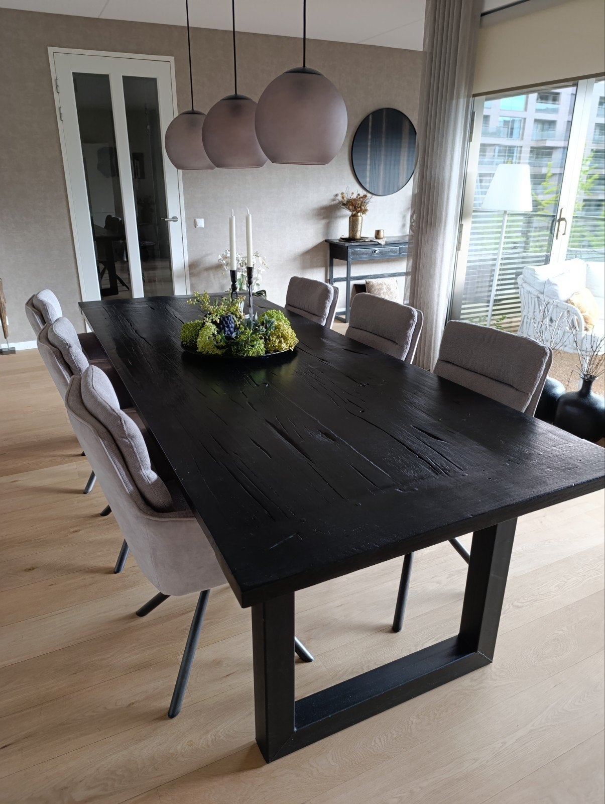 eiken eettafel, Ophalen, Eikenhout, 200 cm of meer, 50 tot 100 cm