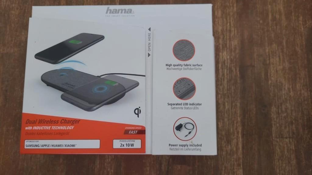 Hama Dual Wireless Charger 2x10W, Ophalen, Zo goed als nieuw, Overige merken
