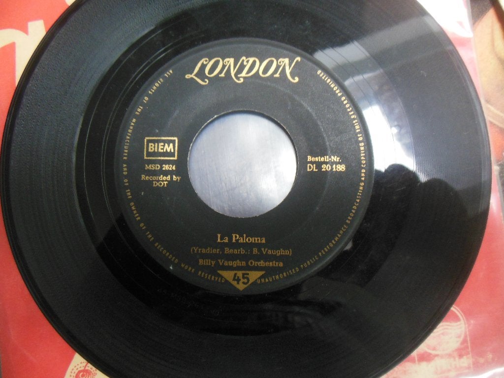 single billy vaughn la paloma 45rpm jukebox vinyl record 7'', Ophalen of Verzenden, Gebruikt, Pop