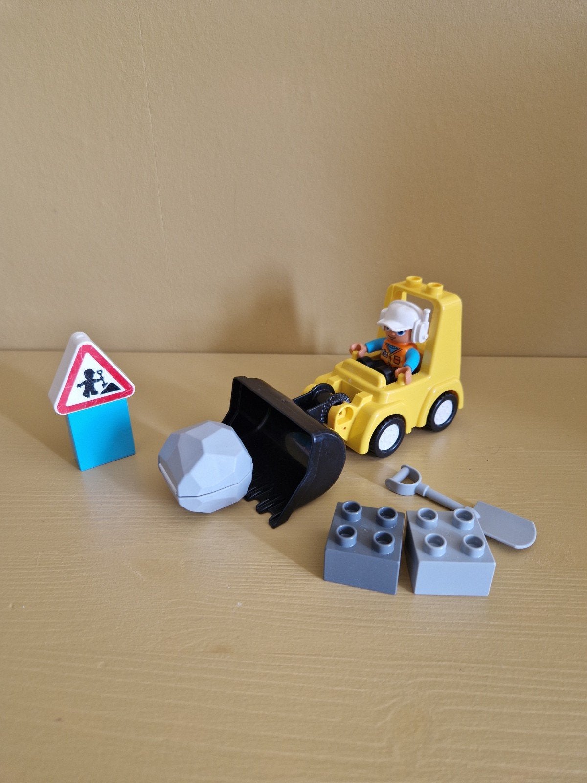 LEGO Duplo Graafmachine met bouwvakker en accessoires, Ophalen of Verzenden, Gebruikt
