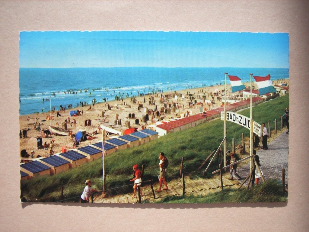 Ansichtkaart Egmond aan Zee, Bad Zuid, Ophalen of Verzenden, 1960 tot 1980, Gelopen, Noord-Holland